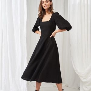 Handmade Linen Black Dress Size 12 NWT